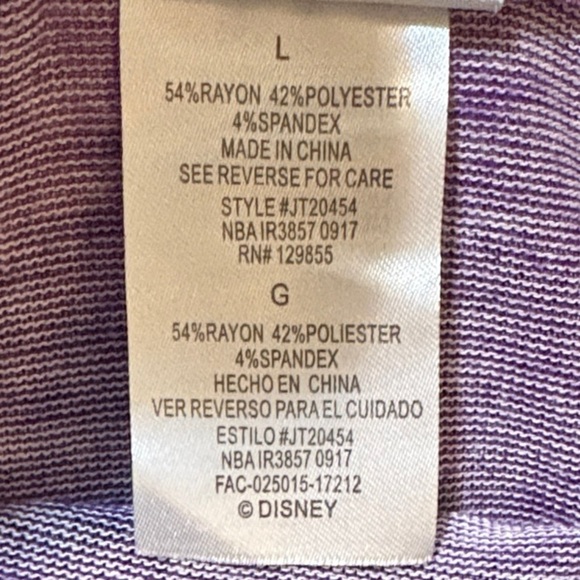 Disney Parks Purple Long Sleeve Tee with Mickey and Minnie Size L - Picture 4 of 9